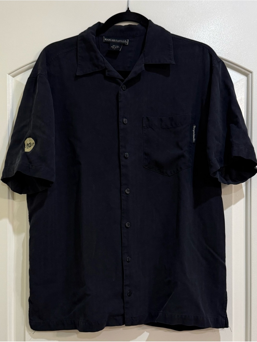 Margaritaville Jimmy Buffet Silk Button Down Camp Shirt. “Live Life Like A Song